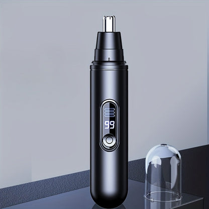 Electric Nose Trimmer with LED Display – USB Rechargeable Painless Facial Hair Removal Device for Men & Women, Nose Ear & Eyebrow Trimmer