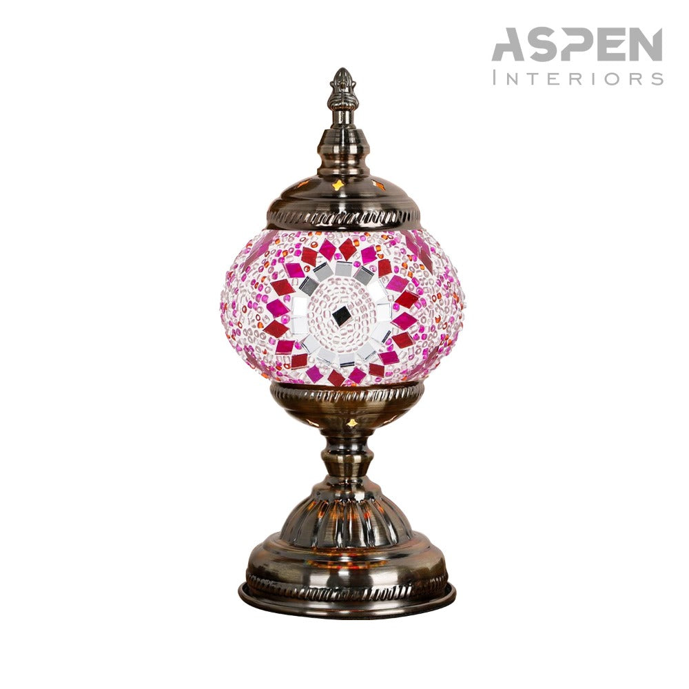 DIY Mosaic Lamp Kit Handmade Glass Table Lamp, Colorful Stained Glass Bedside Night Light with Antique Bronze Base