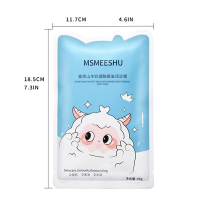 Moisturizing Foot Mask Socks with Goat Milk, Niacinamide & Ceramides – Exfoliating Cracked Heel Treatment