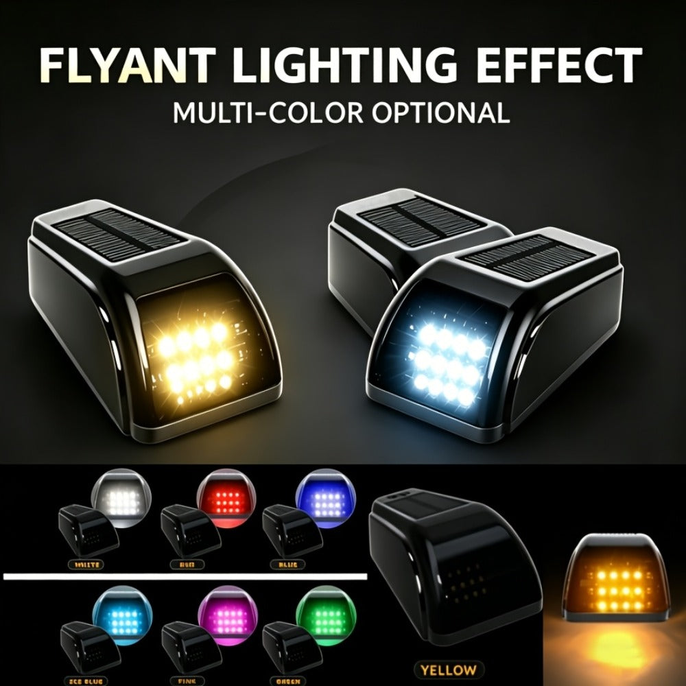 Solar Cab Roof LED Light Set, Five Adhesive-Mount Units in Green, Yellow or White with 13.5 cm Housings