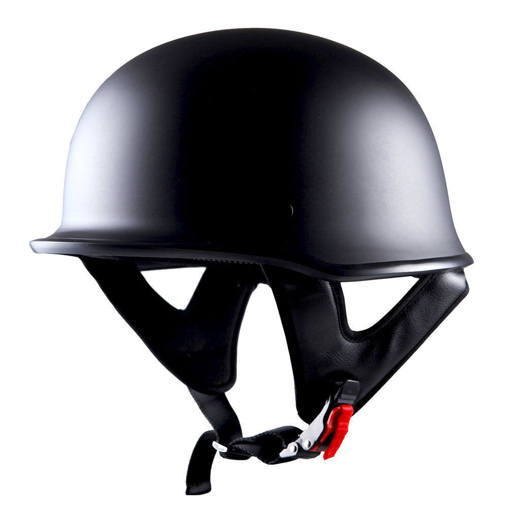 German Style Motorcycle Half Face Helmet – Novelty Skull & Carbon Fiber Design, UV Glossy Finish, Removable Washable Padding