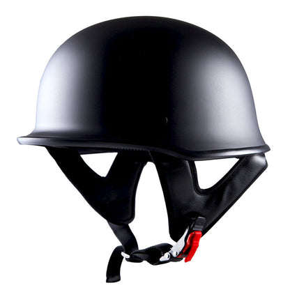 German Style Motorcycle Half Face Helmet – Novelty Skull & Carbon Fiber Design, UV Glossy Finish, Removable Washable Padding