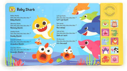Baby Shark Sound Book for Toddlers, Pinkfong 10-Button Interactive Animal Songs Sing-Along Nursery Rhymes Learning Book Kids Ages 1-3