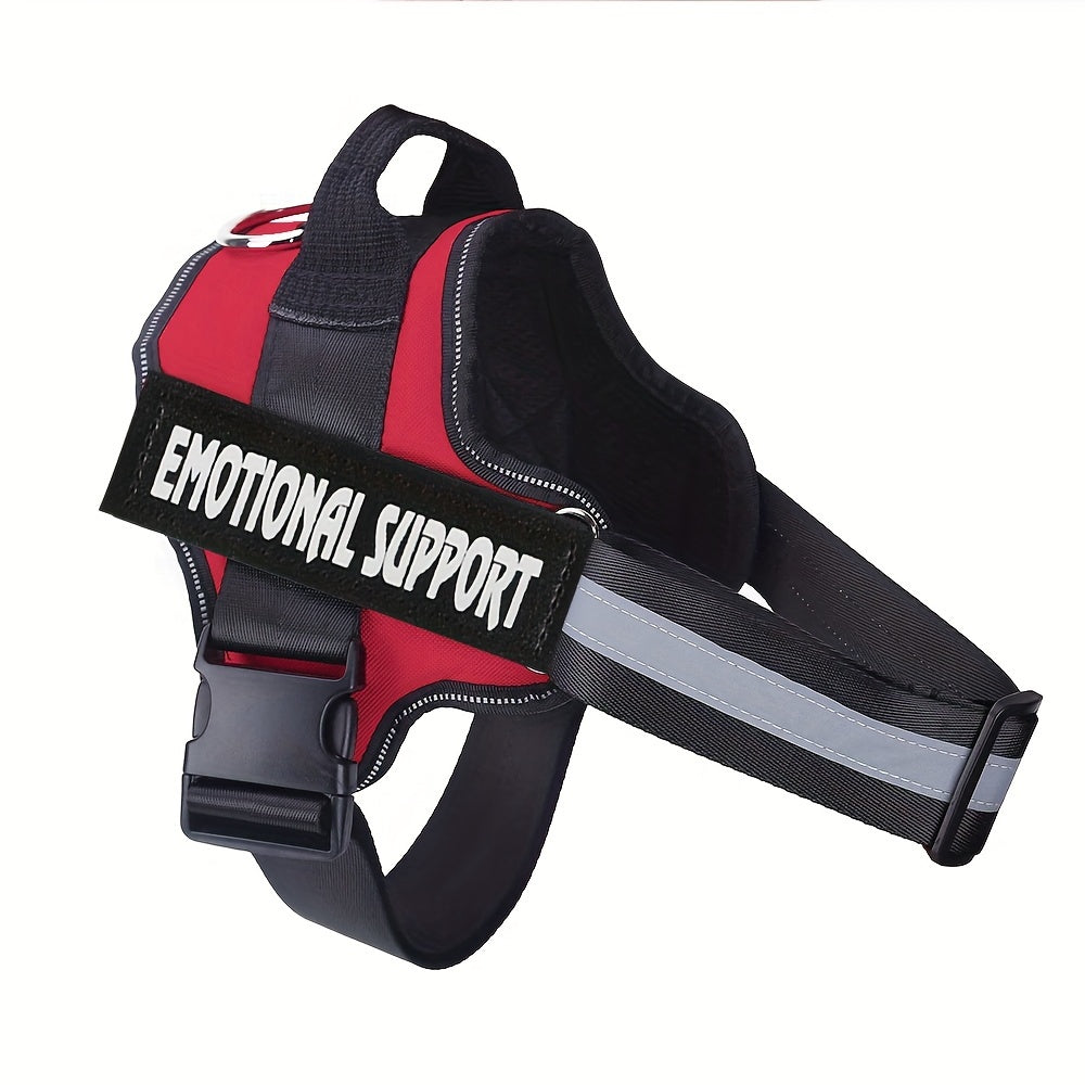 Emotional-Support Patch Dog Harness with Top Handle in Eleven Colors and XS-to-XXL Sizes Pictured