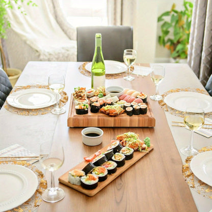 Golden Foil Round Placemats Disposable Table Doilies 50/100pcs – Elegant Mesh Table Pad for Dining, Party & Home Decor