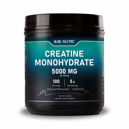Creatine Monohydrate Powder 5000mg Per Serving 500g Pure Micronized Unflavored - Pre & Post Workout Supplement for Strength