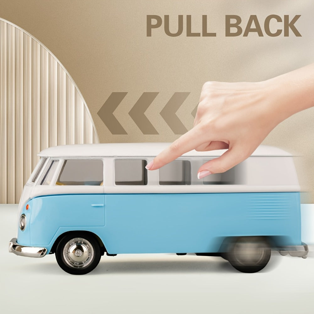 1:36 Volkswagen Bus Die-Cast Toy Car Model with Openable Doors & Pull-Back with the Listed Color, Size or Set Options for Everyday Use