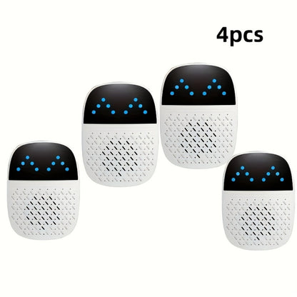 Dual-Mode Ultrasonic Pest Control Device 4-Pack with Plug-In Power and Compact Indoor Wall-Outlet Design