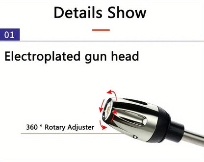 High Pressure Car Wash Gun with Long Extension Rod – Adjustable Spray Nozzle, Leak-Proof Connector, Fits Garden Hose