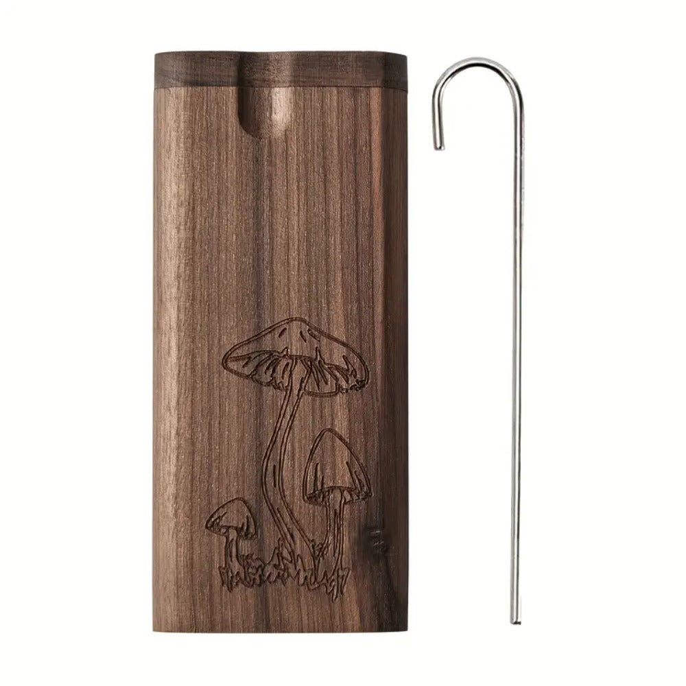 Cigarette Case - Engraved Wooden for Men Colorful Artisan Storage Box, Slim Pocket Holder - product detail view 3