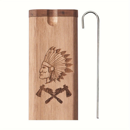 Cigarette Case - Wooden for Men Engraved Storage Box, Slim Portable Holder, Perfect - main product view