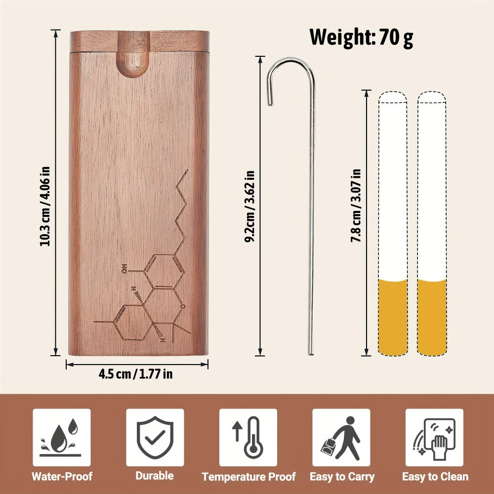 Cigarette Case - Wooden for Men Engraved Storage Box, Slim Portable Holder, Perfect - product detail view 13