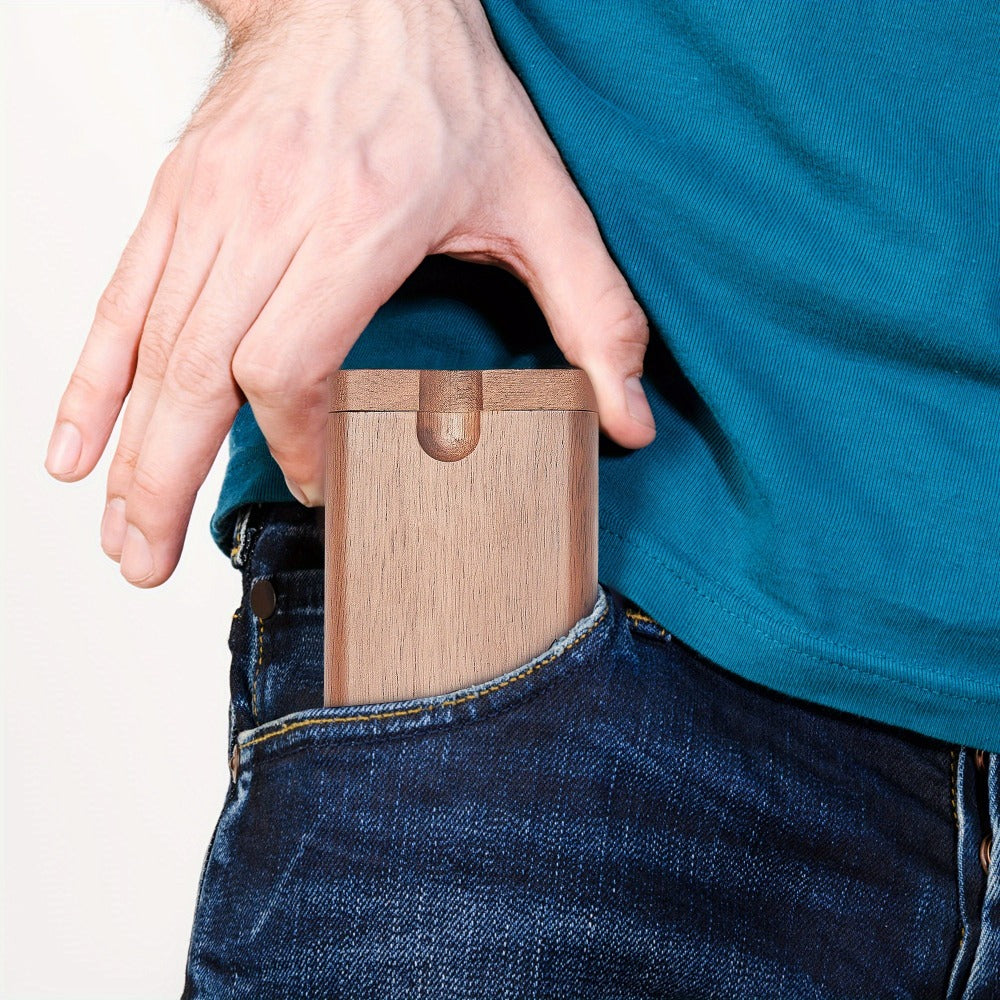 Cigarette Case - Wooden for Men Engraved Storage Box, Slim Portable Holder, Perfect - product detail view 15