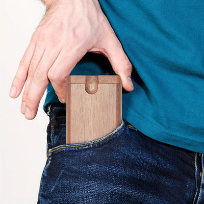 Cigarette Case - Wooden for Men Engraved Storage Box, Slim Portable Holder, Perfect - product detail view 15