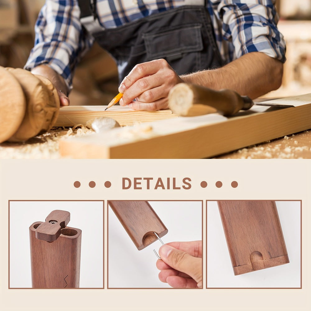Cigarette Case - Wooden for Men Engraved Storage Box, Slim Portable Holder, Perfect - product detail view 16