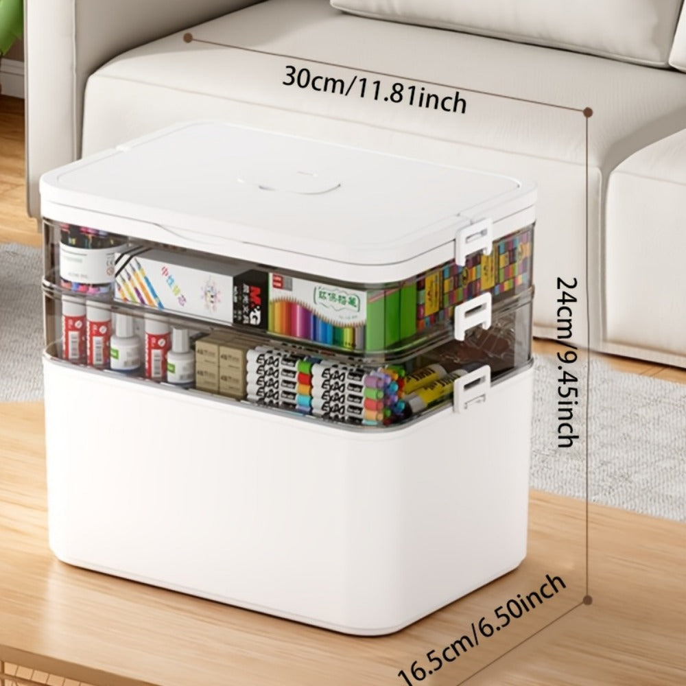 Clear Home Storage Container with Carry Handle and Large-Capacity Storage detail image - detail view 3