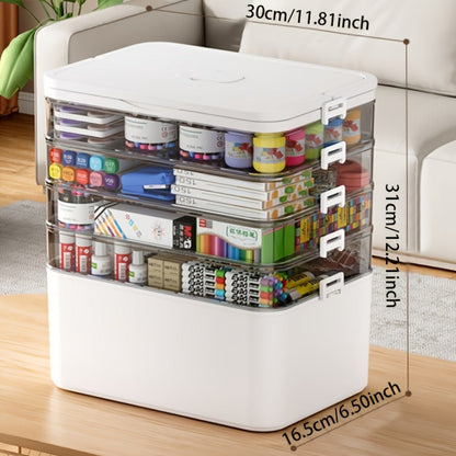 Clear Home Storage Container with Carry Handle and Large-Capacity Storage detail image - detail view 4