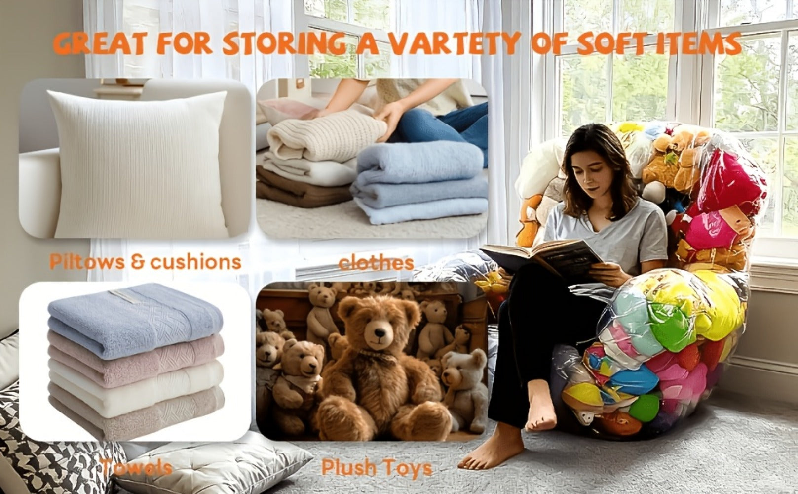 Clear Kids Storage Sofa with Large-Capacity Storage for Organized Everyday Storage detail image - detail view 11