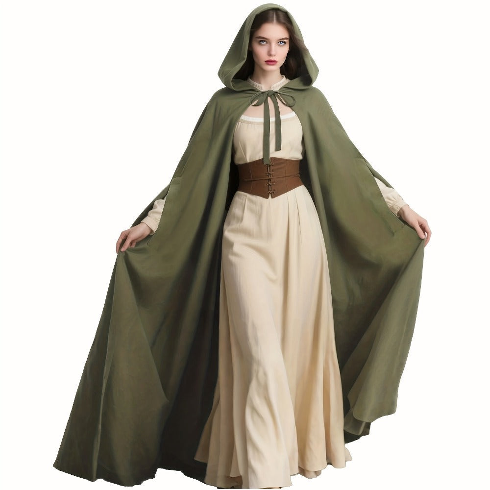 Cloaks & Capes - Hooded Cloak for Women Medieval Renaissance Witch Cape Full Length Gothic - product detail view 3