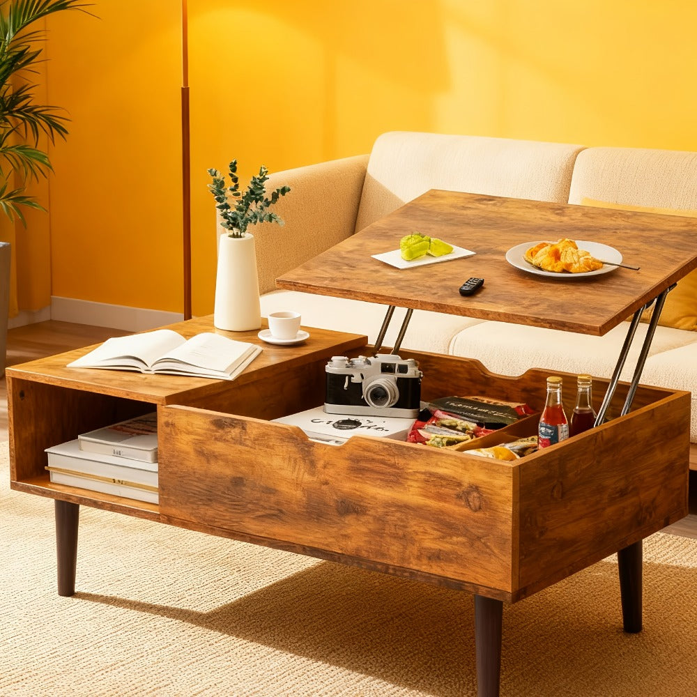Coffee Table with Hidden Storage for Work, Display, and Everyday Use detail image