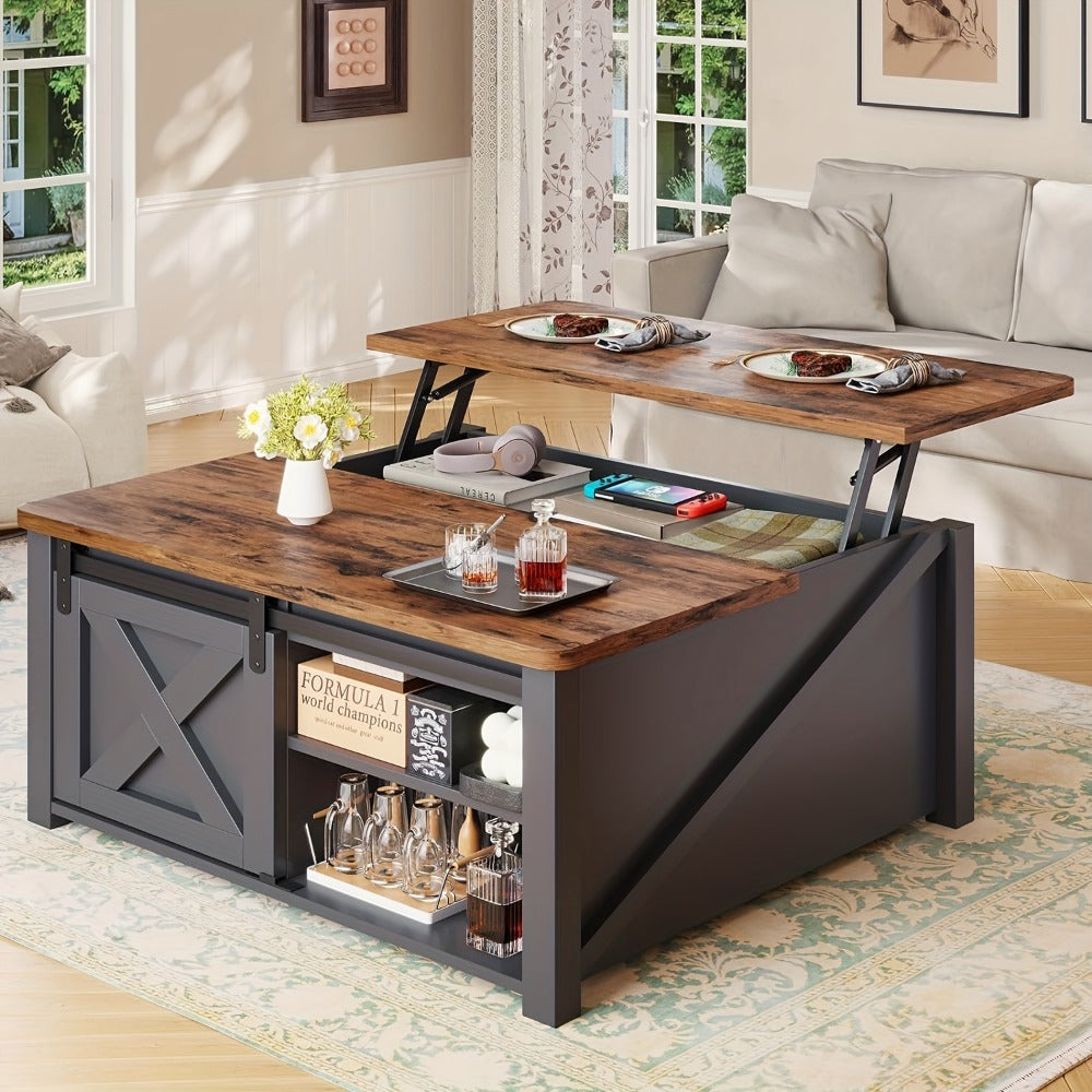 Coffee Table with Hidden Storage, Modern Accent Table for Living Room detail image - detail view 3