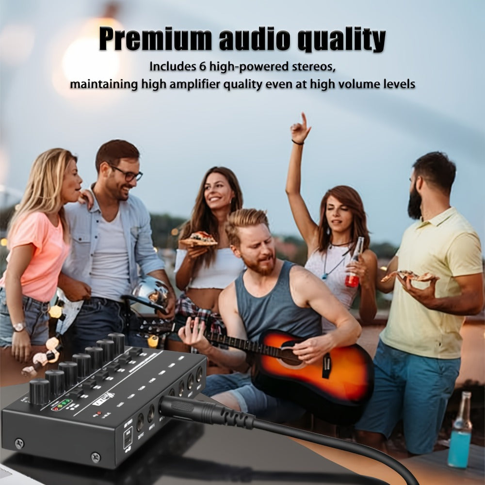 Compact 4/6/8-Channel Stereo Audio Mixer with USB-C Power and Level Controls detail image - detail view 11