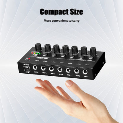 Compact 4/6/8-Channel Stereo Audio Mixer with USB-C Power and Level Controls detail image - detail view 8