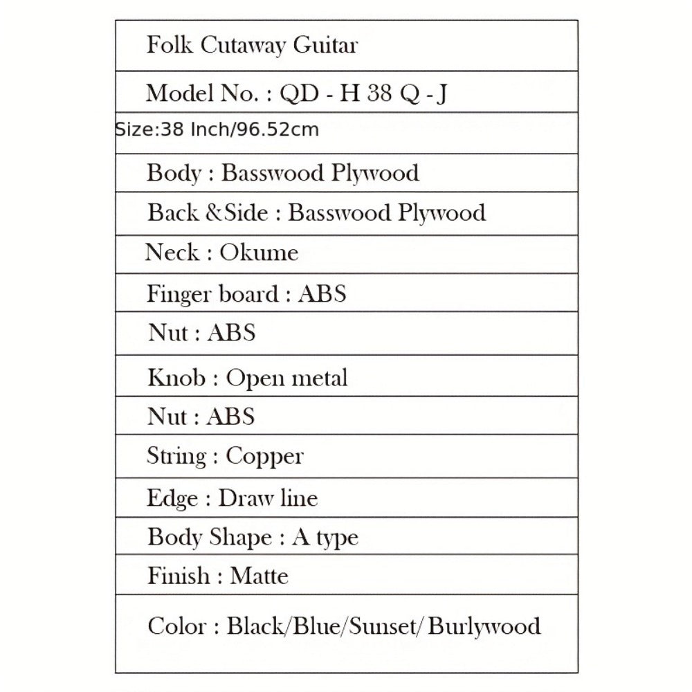 Complete 38-Inch Acoustic Guitar for New Players, Ideal for Beginners, Comes with Guitar Strings, Carrying Bag, Capo, Finger Picks, And More. Perfect As a Christmas Present detail image - detail view 14