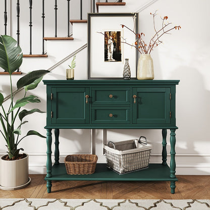 Console Table with 2 Drawers & Storage Shelf - Classic Wood Accent Sofa Table for Entryway shown in the main product view