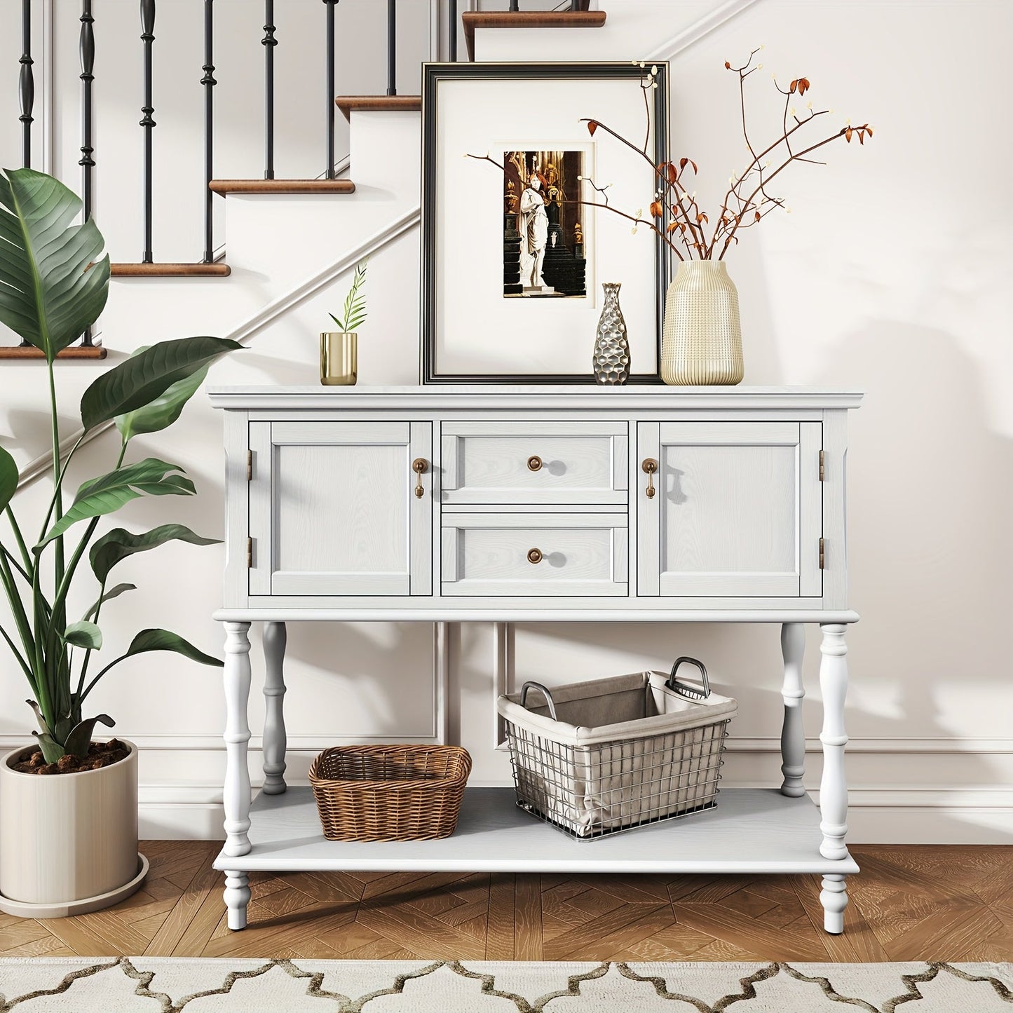 Console Table shown in the White option