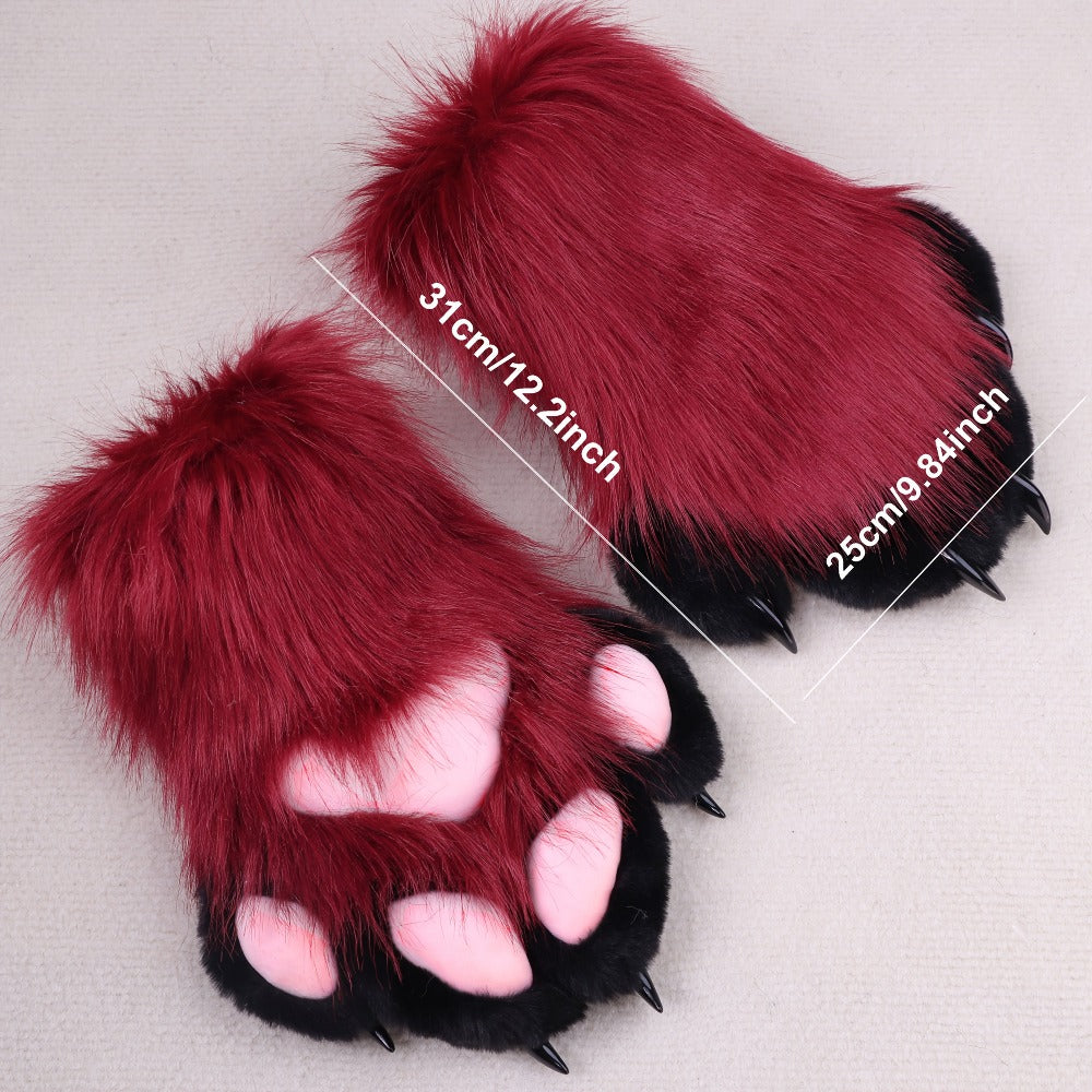 Cosplay Costume Accessories - Claw Gloves with Sound Effects Realistic Furry Cat Fox Beast Animal Paw - product detail view 6