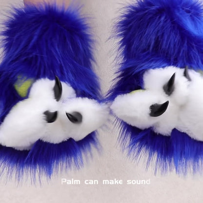 Cosplay Costume Accessories - Claw Gloves with Sound Effects Realistic Furry Cat Fox Beast Animal Paw - product detail view