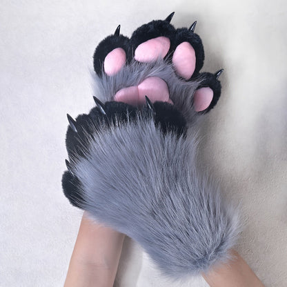 Cosplay Costume Accessories - Claw Gloves with Sound Effects Realistic Furry Cat Fox Beast Animal Paw - product detail view