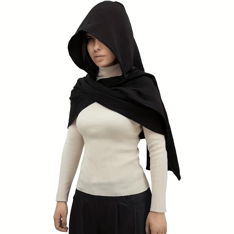 Costume Accessories - Medieval Hooded Cape Scarf with Viking Brooch Unisex Renaissance Cloak Y2K - product detail view 20