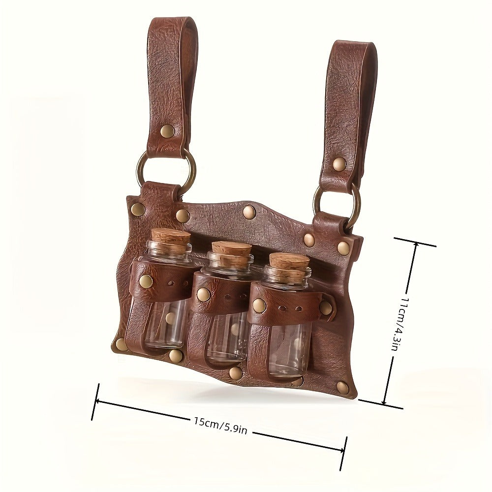 Costume Accessories - Renaissance Corset Set 6PCS Medieval Belt, Pouches, Waist Guard & Cork - product detail view 9