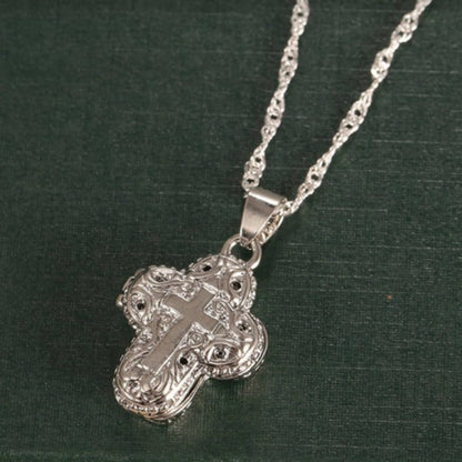 Cross Necklace - Pendant for Women Vintage Bohemian Religious Statement Layered Chain - product detail view 2