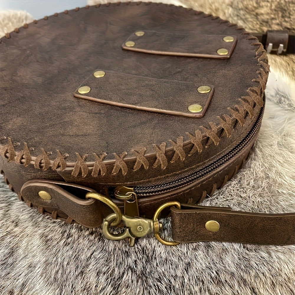 Crossbody Bags & Shoulder Bags - Bag Viking Nordic Embossed PU Leather Vintage Retro Satchel for Women - product detail view