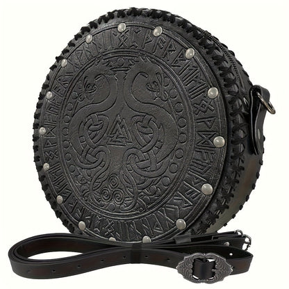 Crossbody Bags & Shoulder Bags - Bag Viking Nordic Embossed PU Leather Vintage Retro Satchel for Women - product detail view