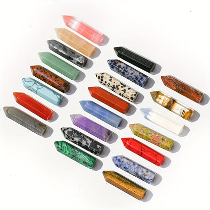 Crystal Wands - Healing Bulk 30pcs Hexagonal Pointed Quartz Assorted Faux Gemstones - product detail view 4