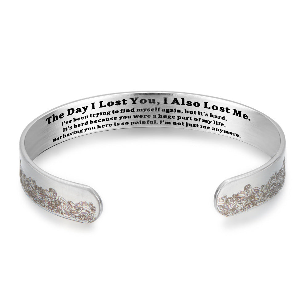 Cuff Bracelet - Pet Memorial for Women - Adjustable C-Shape Open , Sympathy Gift for Loss - product detail view 10