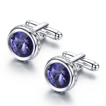 Cufflinks - for Men Sparkling Crystal French Cuff Links Elegant Formal Dress Shirt - product detail view 10