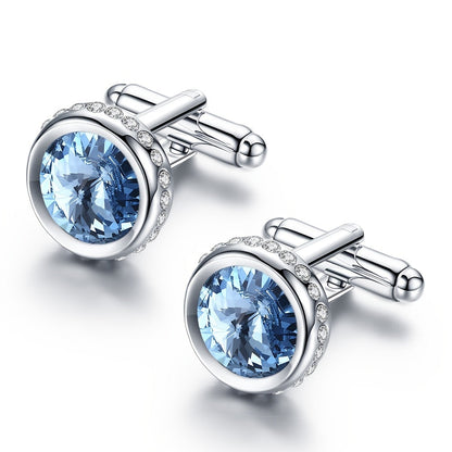 Cufflinks - for Men Sparkling Crystal French Cuff Links Elegant Formal Dress Shirt - product detail view 14