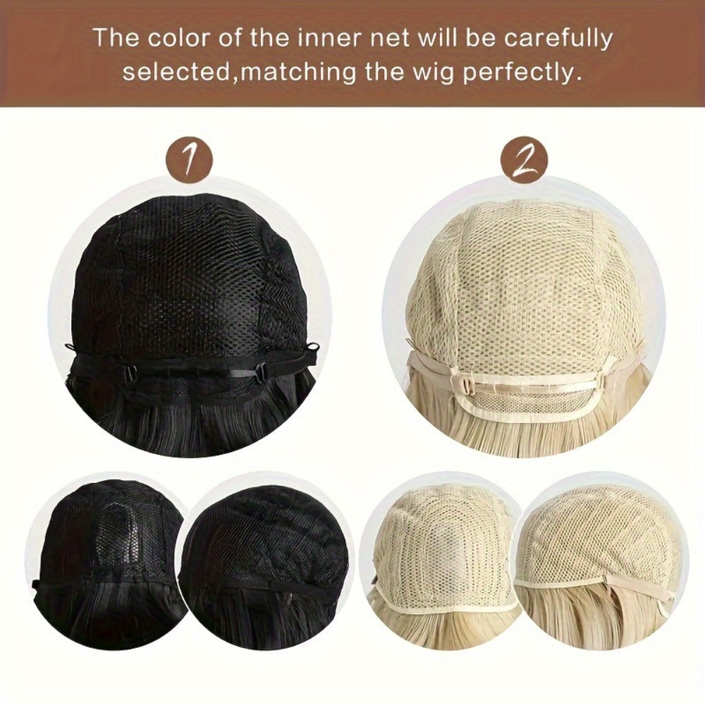 Curly Wig - Brazilian Short 14 Inch No Glue Soft Breathable Synthetic Hair , Naturally - product detail view 7