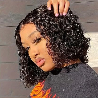 Curly Wig - Brazilian Short 14 Inch No Glue Soft Breathable Synthetic Hair , Naturally - product detail view 10