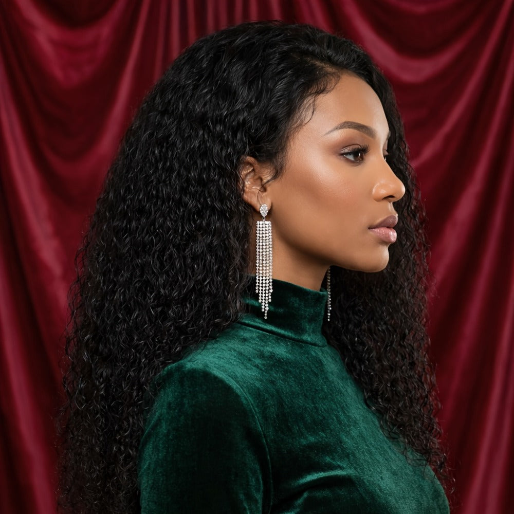 Curly Wig - Deep Wave Glueless for Women - 24" Afro Hair | Pre-Plucked Hairline | Full - product detail view 3