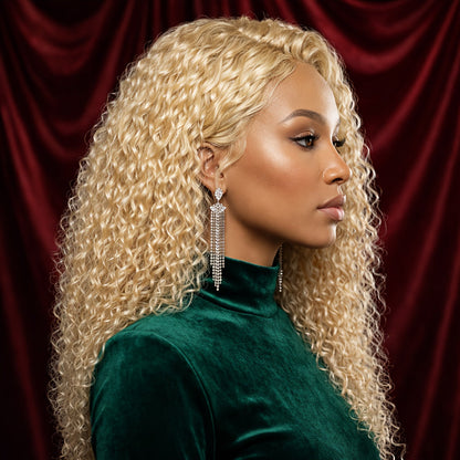 Curly Wig - Deep Wave Glueless for Women - 24" Afro Hair | Pre-Plucked Hairline | Full - product detail view 14
