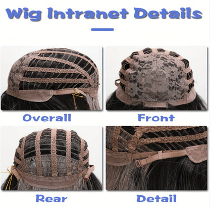 Curly Wig - Long Costume Gradient Black to Gray Heat-Resistant Synthetic Fiber Natural - product detail view 4