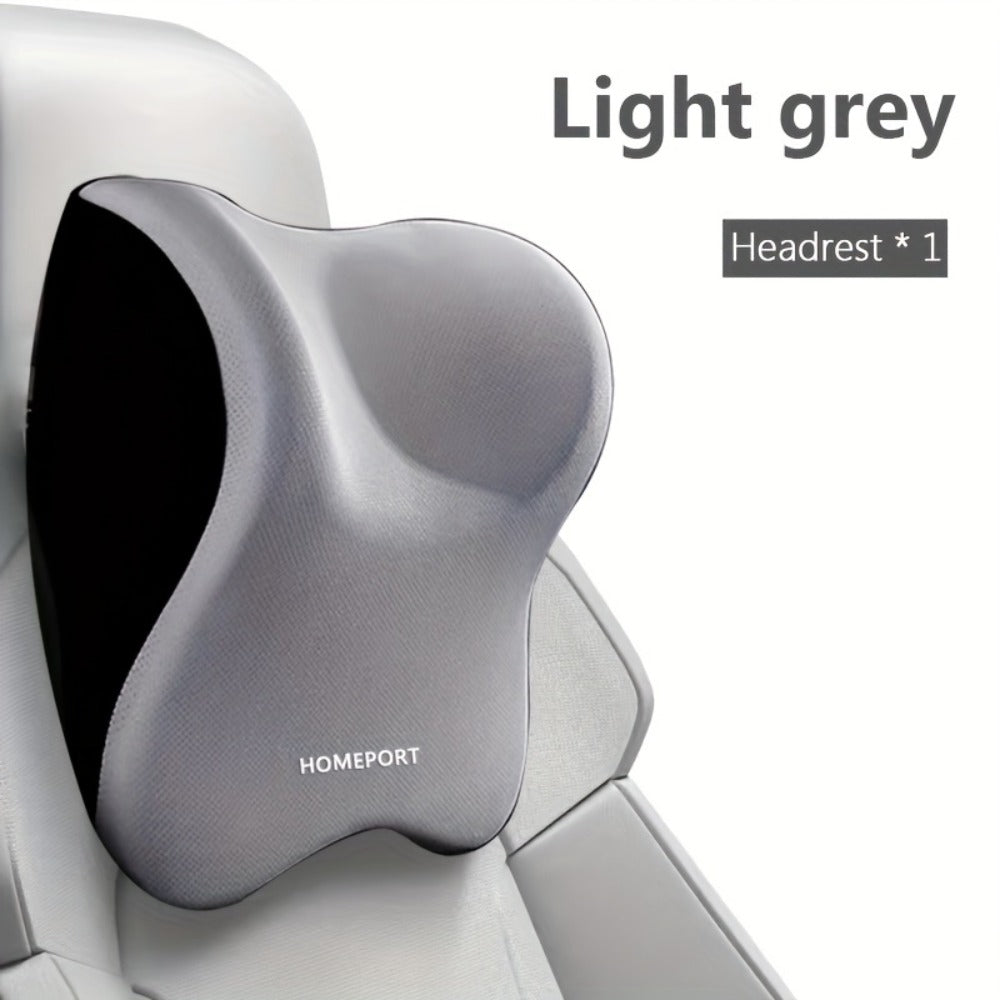 Car Headrest Neck Pillow 100% Memory Foam Ergonomic Support – Breathable Removable Washable Cover Adjustable Buckle for Driver Passenger