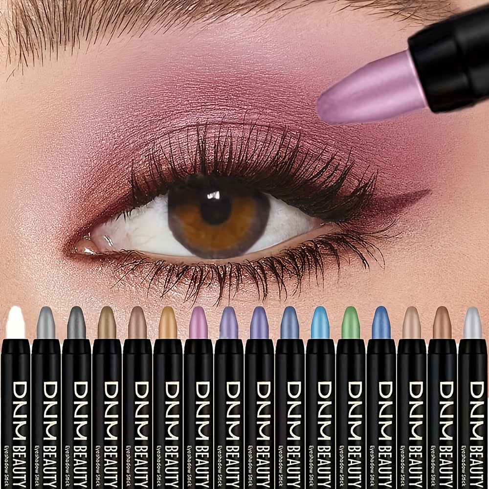 Highly Pigmented Eyeshadow Stick Set 16 Colors Waterproof Matte & Shimmer Eye Makeup Pencil Kit