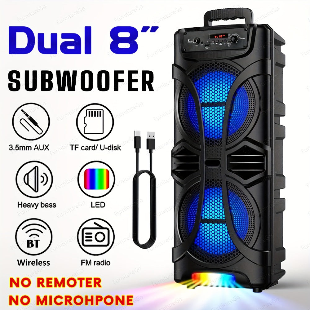 PA Speaker Karaoke Machine 3000W with Dual 6.5" Woofers, Bluetooth Wireless, FM Radio, Party Lights